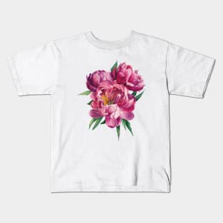 Watercolor bouquet of peonies Kids T-Shirt